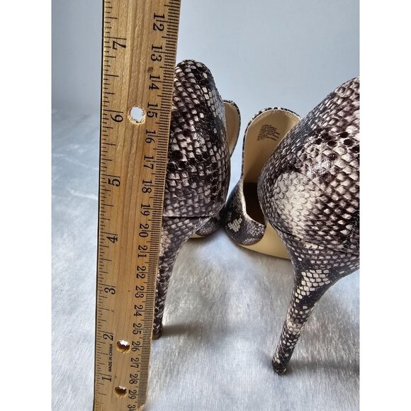 JustFab Snakeskin Point Toe Stilettos and Purse-Brown-SZ10 - Picture 5 of 11